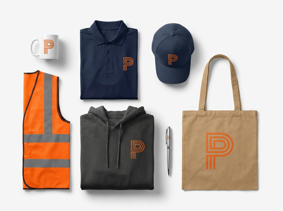 Print and Promotion Flat Lay with P Logo